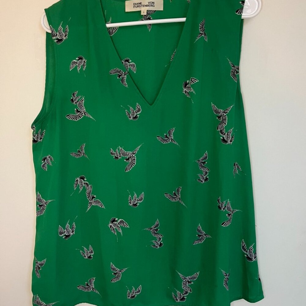 Janet Blouse Flying Yard Bird Green